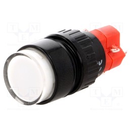 1 pcs x ONPOW - LAS1Y-11/W/230V-IP40 - Switch: push-button, Pos: 2, SPDT, 3A/220VAC, 2A/24VDC, ON-(ON)