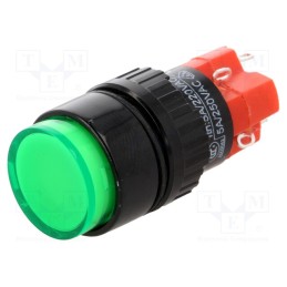 1 pcs x ONPOW - LAS1Y-11/G/24V-IP40 - Switch: push-button, Pos: 2, SPDT, 3A/220VAC, 2A/24VDC, ON-(ON)