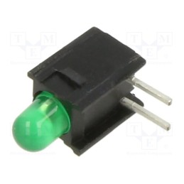 1 pcs x SCHURTER - 0035.9640.4 - LED, in housing, green, 3mm, No.of diodes: 1, 30mA, Lens: green, 60°