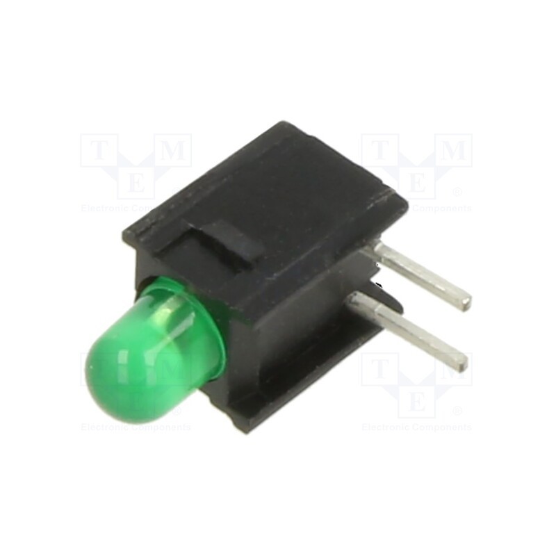 1 pcs x SCHURTER - 0035.9640.4 - LED, in housing, green, 3mm, No.of diodes: 1, 30mA, Lens: green, 60°