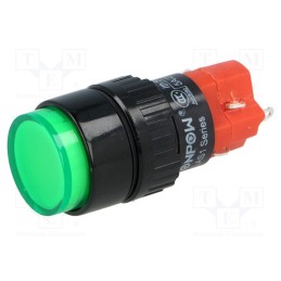 1 pcs x ONPOW - LAS1Y-11/G/230V-IP40 - Switch: push-button, Pos: 2, SPDT, 3A/220VAC, 2A/24VDC, ON-(ON)