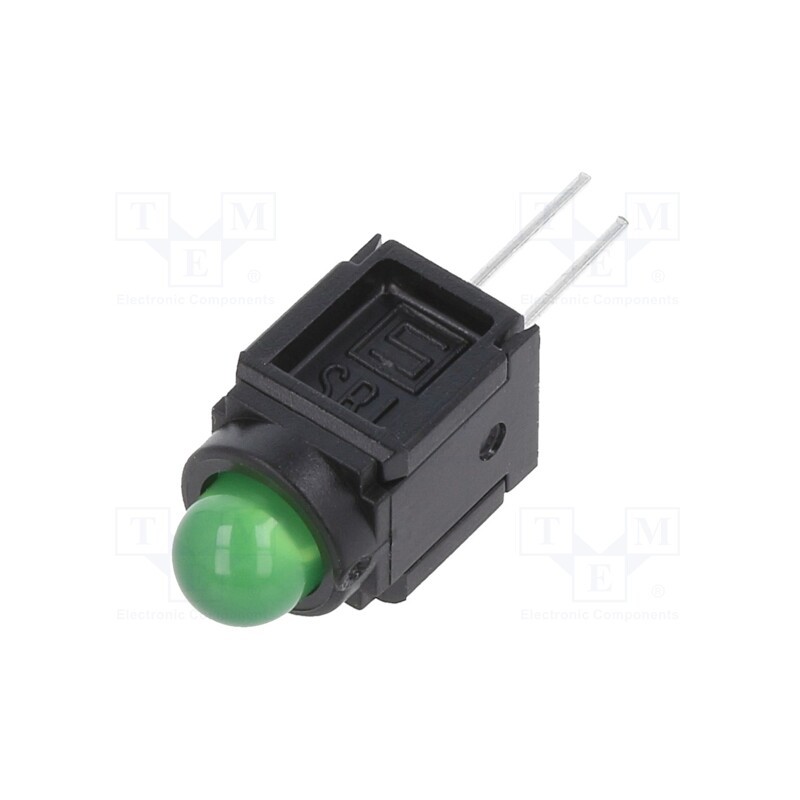 1 pcs x SCHURTER - 35.1261 - LED, in housing, green, 5mm, No.of diodes: 1, 30mA, Lens: green, 60°