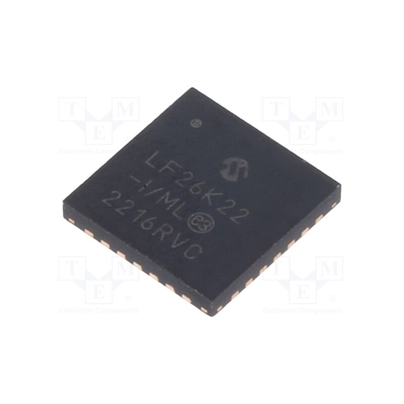 1 pcs x MICROCHIP TECHNOLOGY - PIC18LF26K22-I/ML - IC: PIC microcontroller, 64MHz, 1.8÷3.6VDC, SMD, QFN28, PIC18,