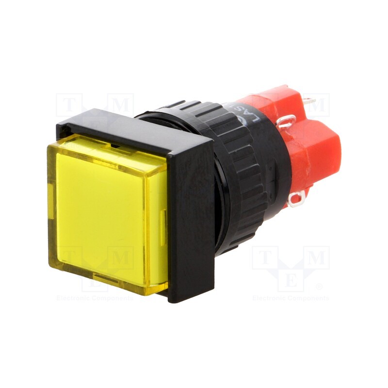 1 pcs x ONPOW - LAS1F-11/Y/24V-IP40 - Switch: push-button, Pos: 2, SPDT, 3A/250VAC, 2A/24VDC, ON-(ON)