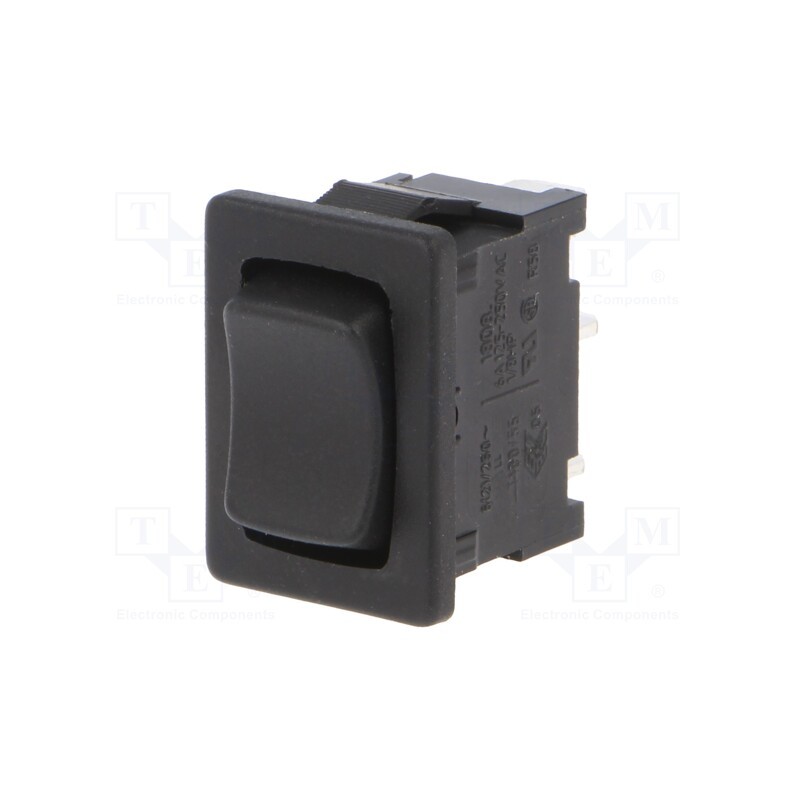 1 pcs x Marquardt - 01808.1102-00 - ROCKER, SPDT, Pos: 3, ON-OFF-ON, 6A/250VAC, black, IP40, none, 100mΩ