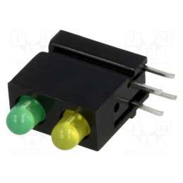 1 pcs x MENTOR - 1801.8731 - LED, in housing, green/yellow, 3mm, No.of diodes: 2, 20mA
