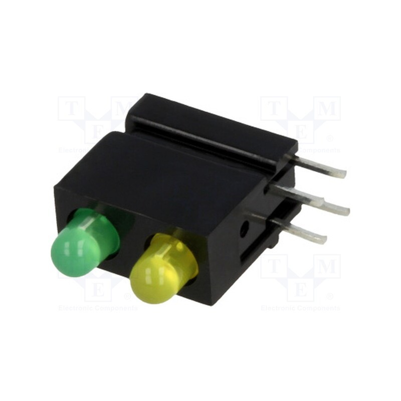 1 pcs x MENTOR - 1801.8731 - LED, in housing, green/yellow, 3mm, No.of diodes: 2, 20mA