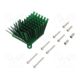1 pcs x Advanced Thermal Solutions - ATS-1040-C1-R0 - Heatsink: extruded, grilled, BGA, green, L: 40mm, W: 38mm, H: 25mm