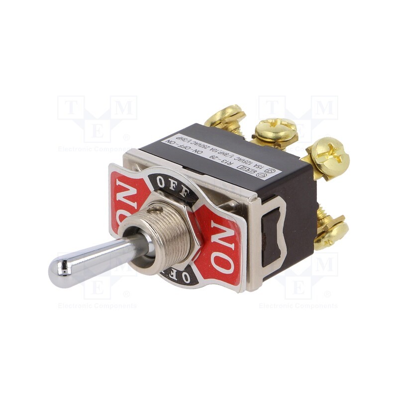 1 pcs x SCI - R13-29E-07-HPH - Switch: toggle, Pos: 3, DP3T, ON-OFF-ON, 10A/250VAC, -25÷70°C