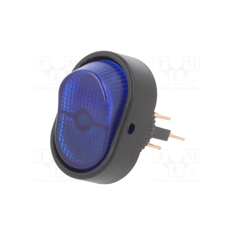 1 pcs x SWITCH COMPONENTS - RD1-1A-DC-1-UL - ROCKER, SPST, Pos: 2, ON-OFF, 30A/12VDC, blue, LED, Rcont max: 50mΩ