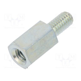 100 pcs x DREMEC - 226X10 OF - Screwed spacer sleeve, 10mm, Int.thread: M4, Ext.thread: M4, steel