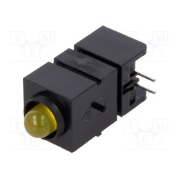 1 pcs x MENTOR - 1800.7032 - LED, in housing, yellow, 5mm, No.of diodes: 1, 20mA, 60°, 15÷30mcd