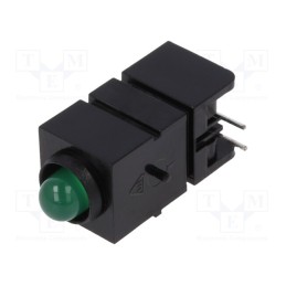 1 pcs x MENTOR - 1800.8032 - LED, in housing, green, 5mm, No.of diodes: 1, 20mA, 60°, 15÷30mcd