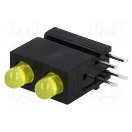 1 pcs x MENTOR - 1801.7733 - LED, in housing, yellow, 3mm, No.of diodes: 2, 20mA, 60°, 1.2÷4mcd