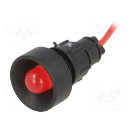 1 pcs x POLAM-ELTA - LR-D10B-230AC/DC BLINKING - Indicator: LED, recessed, red, 230VDC, 230VAC, Ø13mm, IP40, plastic