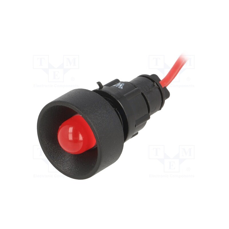 1 pcs x POLAM-ELTA - LR-D10B-230AC/DC BLINKING - Indicator: LED, recessed, red, 230VDC, 230VAC, Ø13mm, IP40, plastic