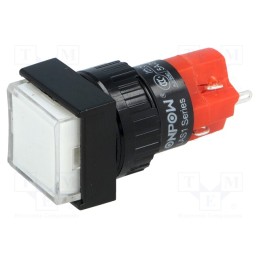 1 pcs x ONPOW - LAS1F-11/W/230V-IP40 - Switch: push-button, Pos: 2, SPDT, 3A/250VAC, 2A/24VDC, ON-(ON)