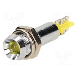 1 pcs x SIGNAL-CONSTRUCT - SMBD06104 - Indicator: LED, recessed, yellow, 24÷28VAC, Ø6.2mm, for soldering