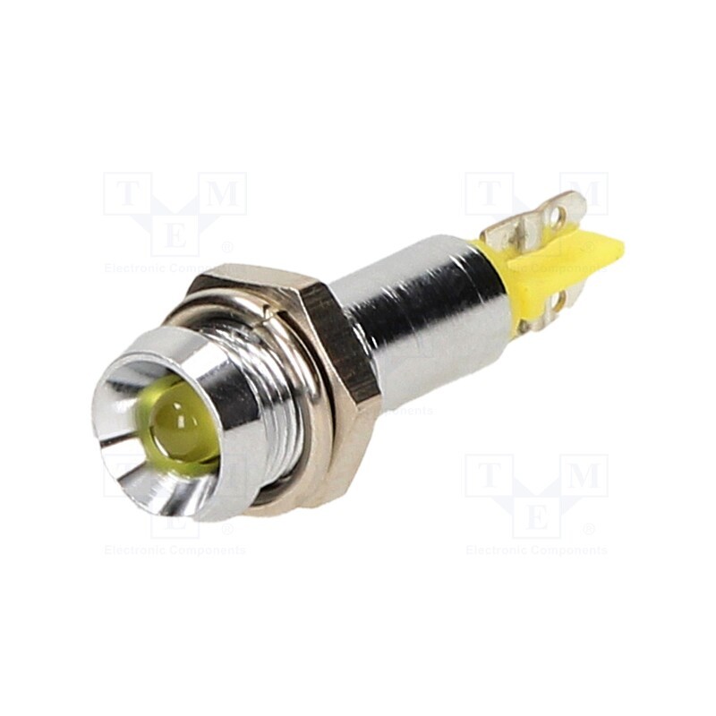 1 pcs x SIGNAL-CONSTRUCT - SMBD06104 - Indicator: LED, recessed, yellow, 24÷28VAC, Ø6.2mm, for soldering