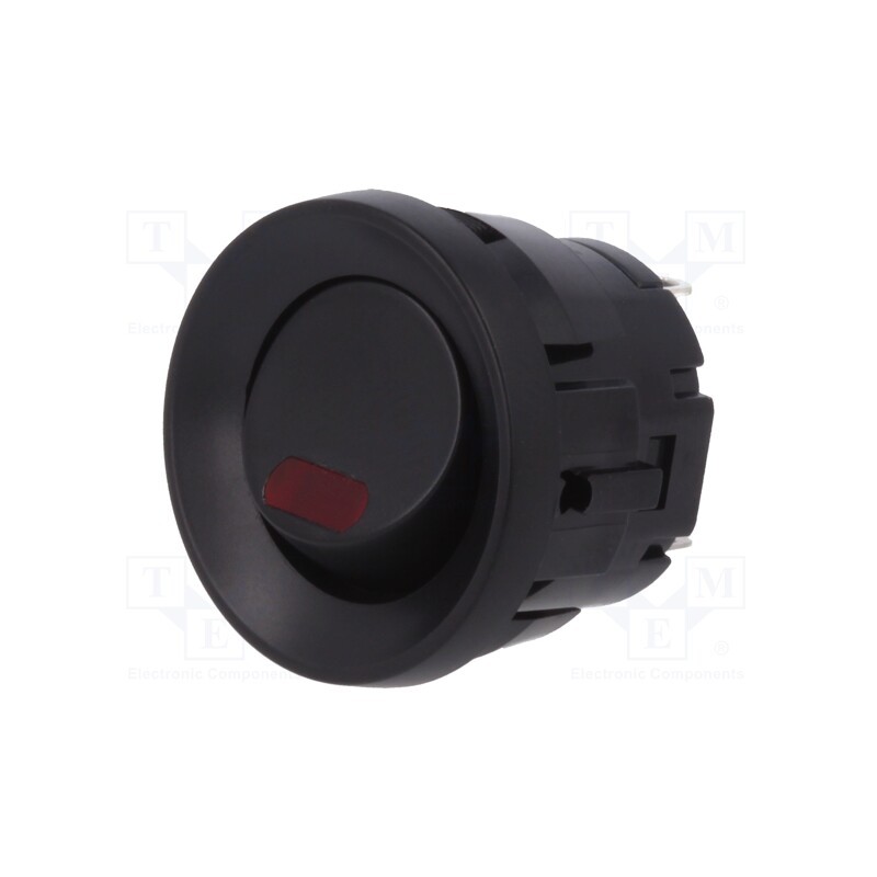1 pcs x MIYAMA - DS-060K-S-LR - ROCKER, SPST, Pos: 2, ON-OFF, 3A/250VAC, black, LED, Rcont max: 20mΩ