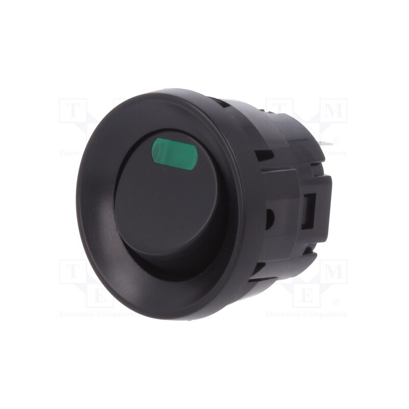 1 pcs x MIYAMA - DS-060K-S-LG - ROCKER, SPST, Pos: 2, ON-OFF, 3A/250VAC, black, LED, Rcont max: 20mΩ