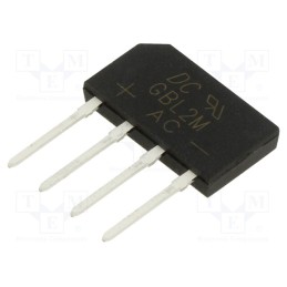3 pcs x DC COMPONENTS - GBL2M - Bridge rectifier: single-phase, Urmax: 1kV, If: 2A, Ifsm: 65A, flat