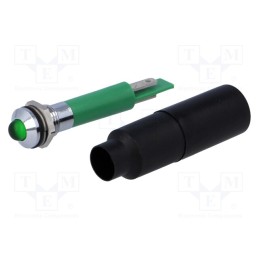 1 pcs x CML INNOVATIVE TECHNOLOGIES - 19510431 - Indicator: LED, prominent, green, 230VAC, Ø8mm, IP67, plastic