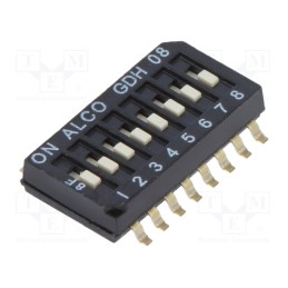 1 pcs x TE Connectivity - 1-1571983-0 - Switch: DIP-SWITCH, ON-OFF, 0.025A/24VDC, Pos: 2, -30÷85°C, SMT, GDH