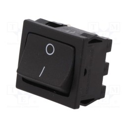 1 pcs x BULGIN - X8650VBBB076W - ROCKER, DPST, Pos: 2, ON-OFF, 10A/250VAC, 10A/28VDC, black, none