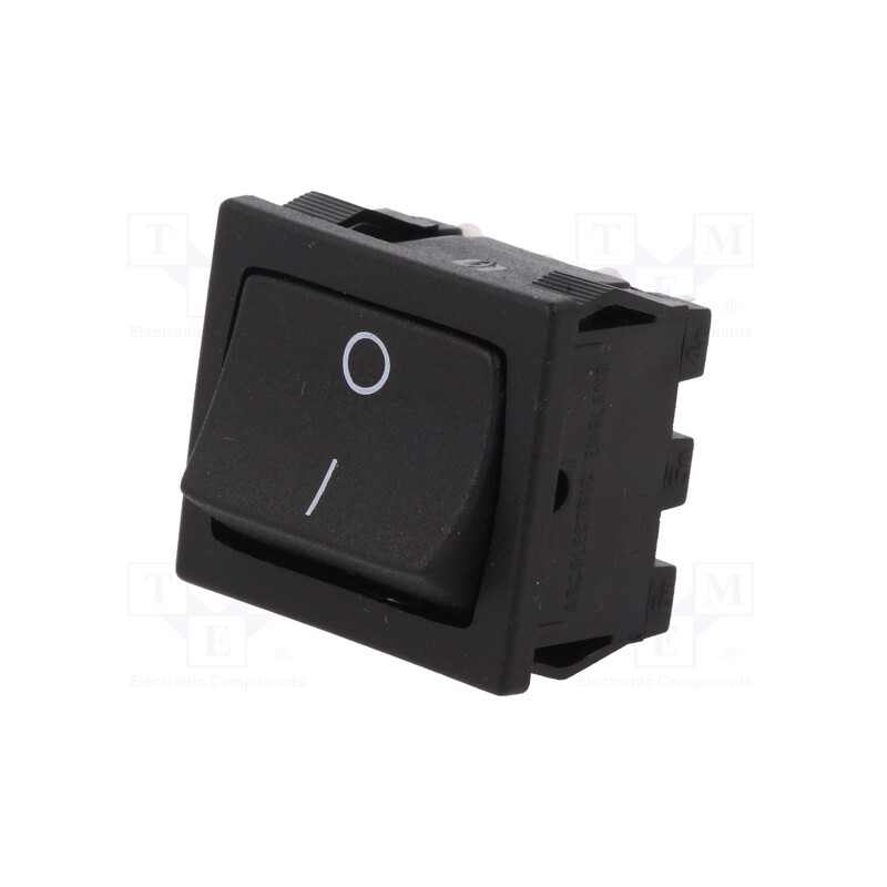 1 pcs x BULGIN - X8650VBBB076W - ROCKER, DPST, Pos: 2, ON-OFF, 10A/250VAC, 10A/28VDC, black, none
