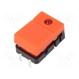 1 pcs x OMRON OCB - B3J2200 - Switch: keypad, Pos: 2, SPST-NO, 0.05A/24VDC, orange, LED, red, THT