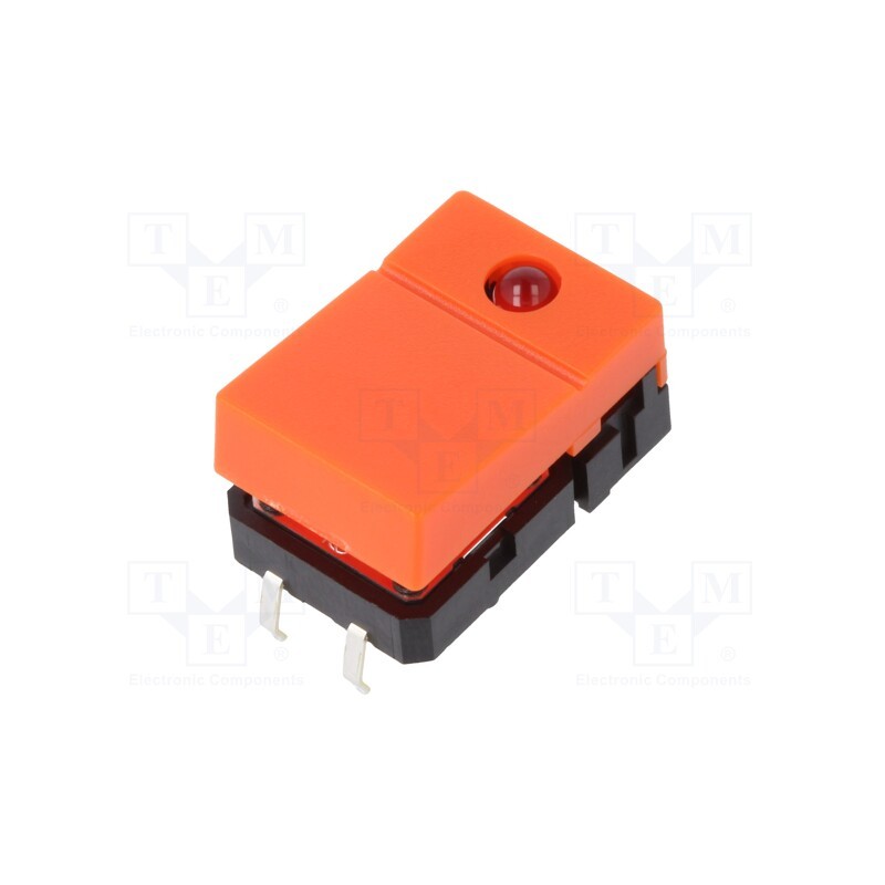 1 pcs x OMRON OCB - B3J2200 - Switch: keypad, Pos: 2, SPST-NO, 0.05A/24VDC, orange, LED, red, THT