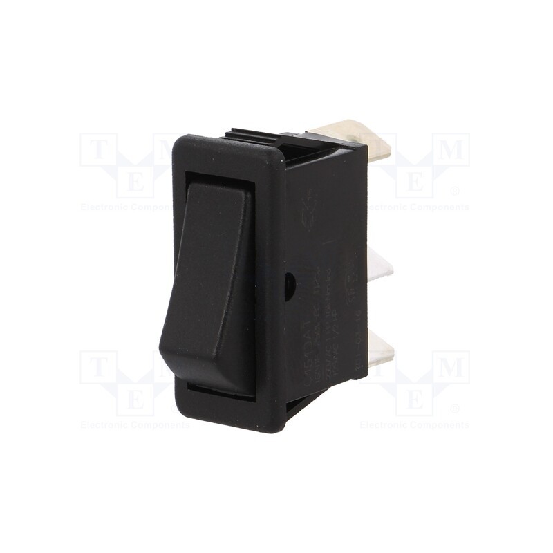 1 pcs x BULGIN - C1510ATMBB - ROCKER, SPDT, Pos: 2, ON-ON, 16A/250VAC, black, none, Body: black