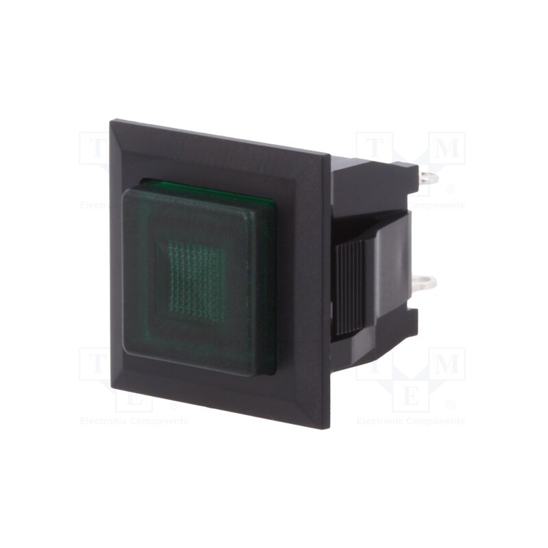 1 pcs x MIYAMA - DS-664K-S-L-S-K-TG - Switch: push-button, Pos: 2, SPST-NO, 3A/125VAC, OFF-ON, green, 1kV