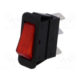 1 pcs x BULGIN - C5503ABMBR3 - ROCKER, SPST, Pos: 2, ON-OFF, 16A/250VAC, red, neon lamp, 250V, 5500