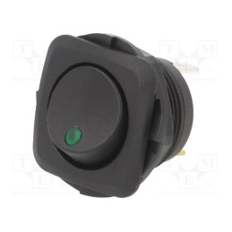 1 pcs x SWITCH COMPONENTS - RB2-1A-DC-2-GL - ROCKER, SPST, Pos: 2, ON-OFF, 20A/14VDC, black, LED, Rcont max: 50mΩ
