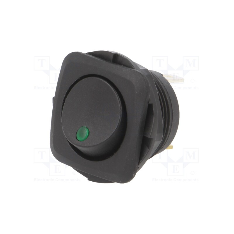 1 pcs x SWITCH COMPONENTS - RB2-1A-DC-2-GL - ROCKER, SPST, Pos: 2, ON-OFF, 20A/14VDC, black, LED, Rcont max: 50mΩ