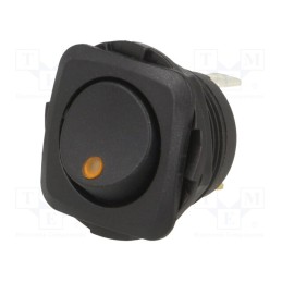 1 pcs x SWITCH COMPONENTS - RB2-1A-DC-2-AL - ROCKER, SPST, Pos: 2, ON-OFF, 20A/14VDC, black, LED, Rcont max: 50mΩ