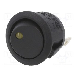 1 pcs x SWITCH COMPONENTS - RA2-1A-DC-2-AL - ROCKER, SPST, Pos: 2, ON-OFF, 20A/14VDC, black, LED, Rcont max: 50mΩ
