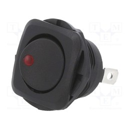 1 pcs x SWITCH COMPONENTS - RB2-1A-DC-2-RL - ROCKER, SPST, Pos: 2, ON-OFF, 20A/14VDC, black, LED, Rcont max: 50mΩ