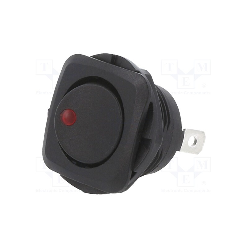 1 pcs x SWITCH COMPONENTS - RB2-1A-DC-2-RL - ROCKER, SPST, Pos: 2, ON-OFF, 20A/14VDC, black, LED, Rcont max: 50mΩ