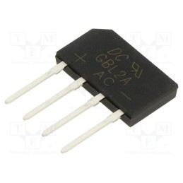 3 pcs x DC COMPONENTS - GBL2A - Bridge rectifier: single-phase, Urmax: 50V, If: 2A, Ifsm: 65A, flat