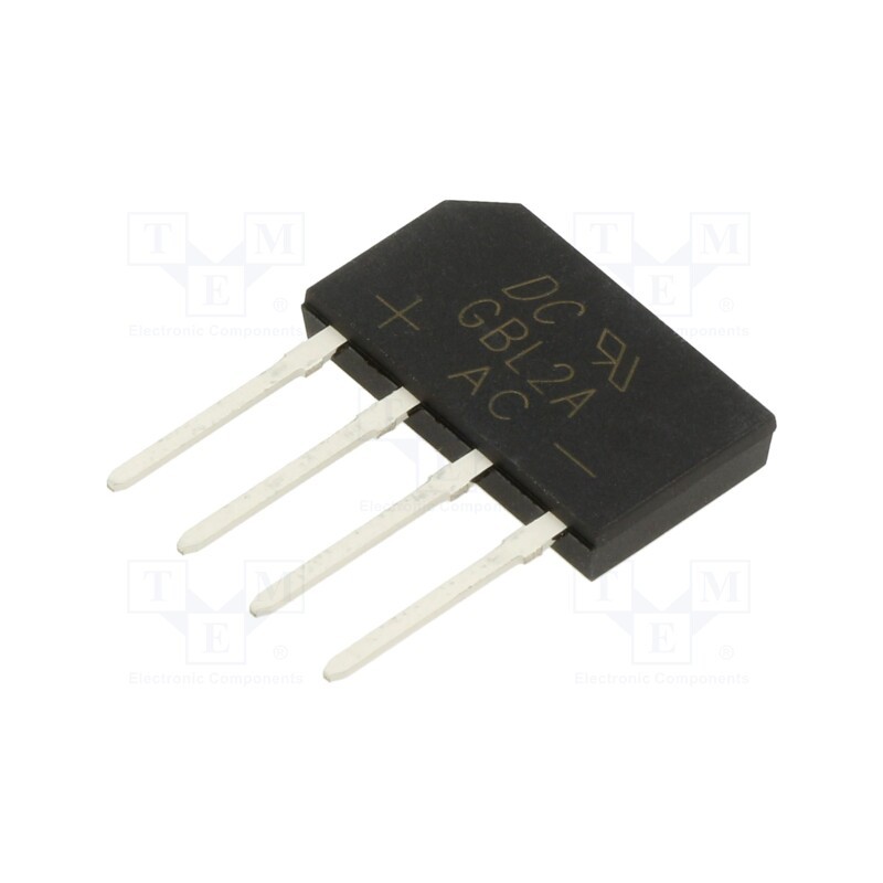 3 pcs x DC COMPONENTS - GBL2A - Bridge rectifier: single-phase, Urmax: 50V, If: 2A, Ifsm: 65A, flat