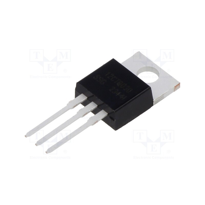 1 pcs x SMC DIODE SOLUTIONS - 12CTQ030 - Diode: Schottky rectifying, THT, 30V, 12A, TO220AB, , Ir: 800uA