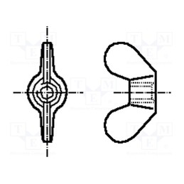 100 pcs x BOSSARD - 1099574 - Nut, winged, M4, 0.7, 5 steel, Plating: zinc, BN 213