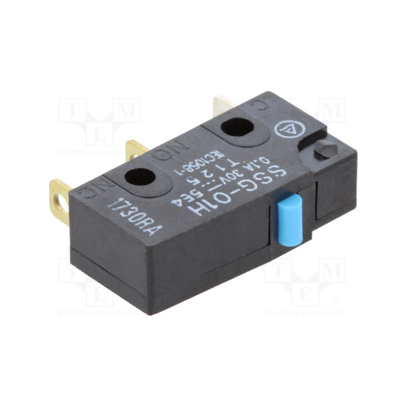 1 pcs x OMRON OCB - SSG-01H - Microswitch SNAP ACTION, 0.1A/125VAC, 0.1A/30VDC, without lever