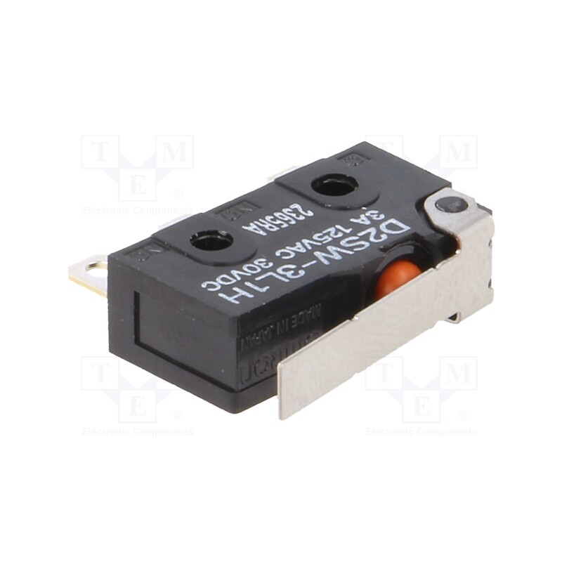 1 pcs x OMRON OCB - D2SW-3L1H - Microswitch SNAP ACTION, 3A/125VAC, 3A/30VDC, with lever, SPDT