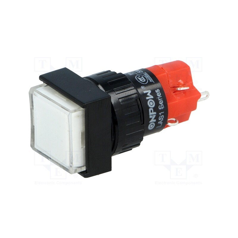 1 pcs x ONPOW - LAS1F-11/W/24V-IP40 - Switch: push-button, Pos: 2, SPDT, 3A/250VAC, 2A/24VDC, ON-(ON)