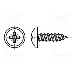 100 pcs x BOSSARD - B4.2X16/BN14072 - Screw, with flange, 4.2x16, Head: button, Pozidriv, PZ2, steel, zinc
