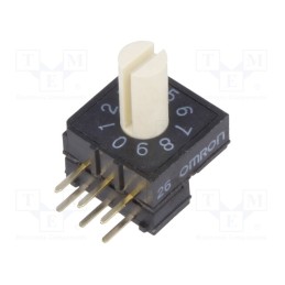 1 pcs x OMRON OCB - A6RV-102RS - Encoding switch, DEC/BCD, Pos: 10, THT, Rcont max: 200mΩ, A6RV